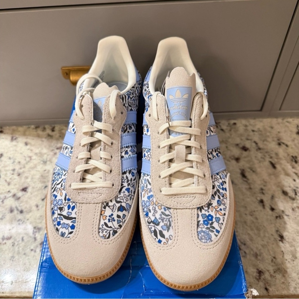 🆕 Adidas x Liberty London Limited Edition Samba OG J Floral - Blue size 8 - Picture 2 of 7